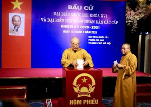 Hà Nội: Chư Tôn đức Tăng Ni, Phật tử tham dự cuộc bầu cử Đại biểu Quốc hội khóa XVI và Đại biểu Hội đồng Nhân dân các cấp nhiệm kỳ 2026-2031
