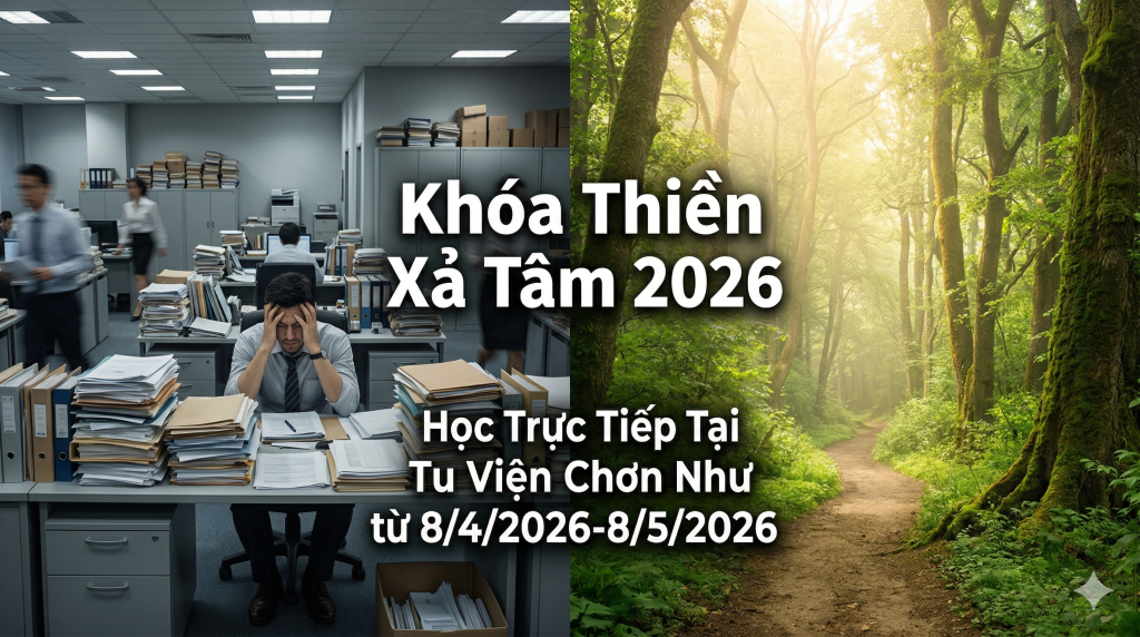 Khóa Thiền Xả Tâm 2026 từ 8/4 – 8/5/2026 tại Tu viện Chơn Như
