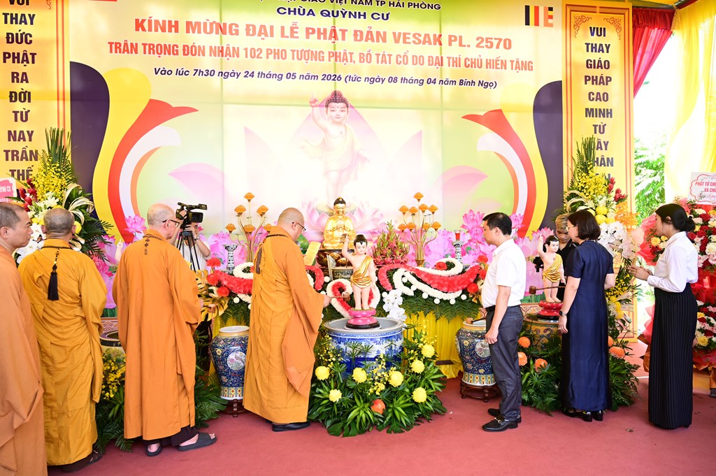 Hải Phòng: Chùa Quỳnh Cư tổ chức Đại lễ Phật đản PL. 2570 và đón nhận 102 pho tượng Phật và Bồ – tát