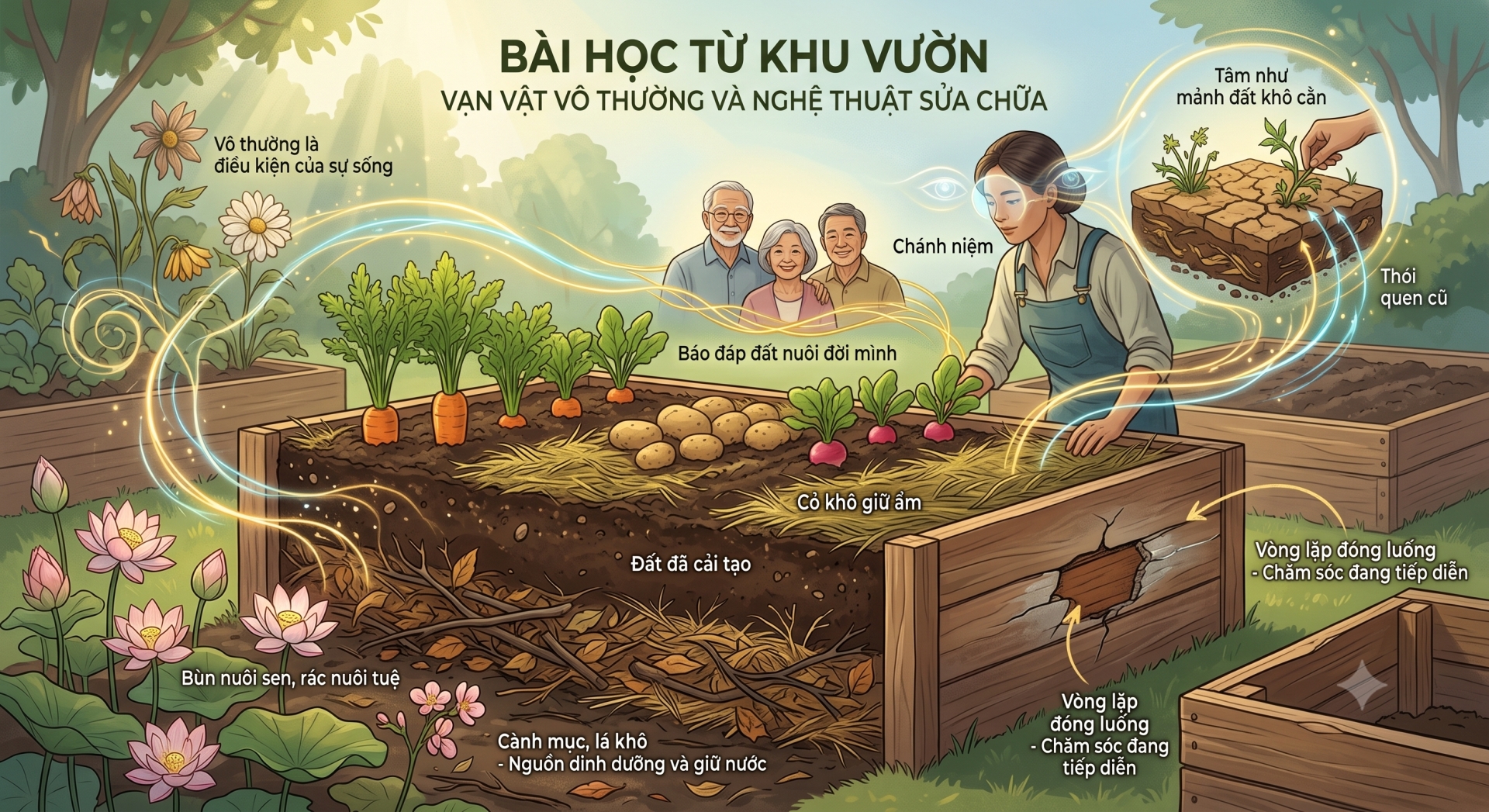 Bài học từ khu vườn: Vạn vật vô thường và nghệ thuật sửa chữa
