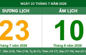 Lịch Âm Dương ngày 23/7/2026: Ngày cát lành phù hợp cho khởi sự và kinh doanh