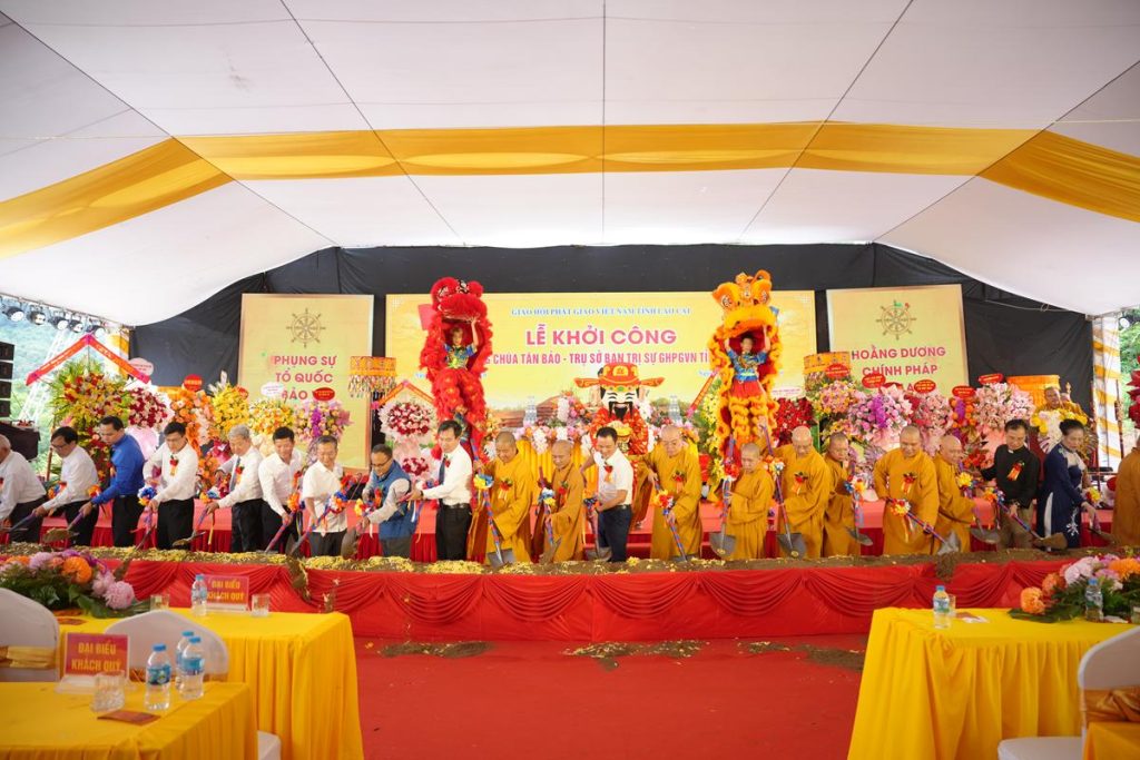 Lào Cai: Long trọng cử hành Lễ khởi công xây dựng Chùa Tân Bảo – Trụ sở Ban Trị sự GHPGVN tỉnh