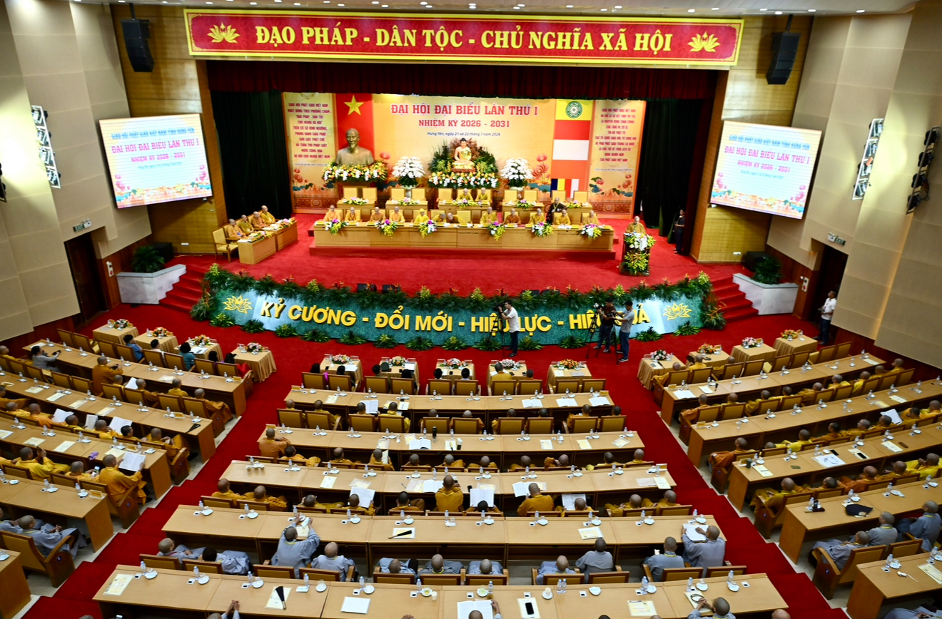 Ngày làm việc thứ nhất của Đại hội Đại biểu Phật giáo tỉnh Hưng Yên lần thứ I, nhiệm kỳ 2026 – 2031