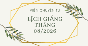 Lịch giảng tháng 08/2026