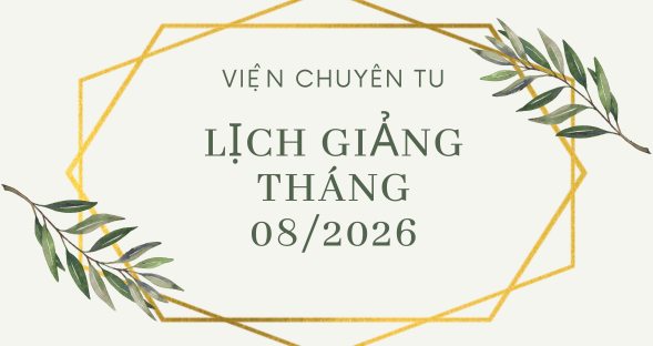 Lịch giảng tháng 08/2026