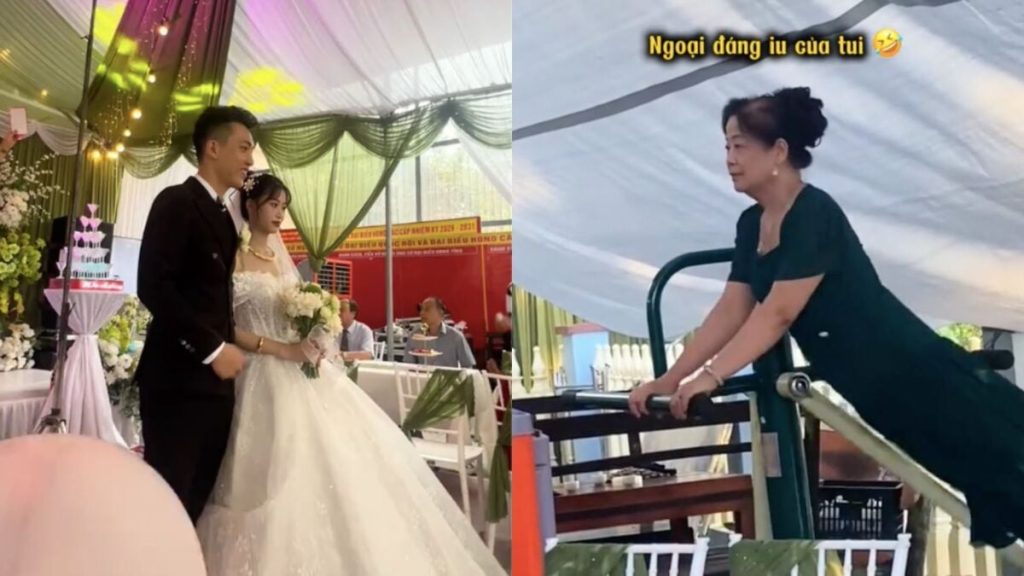 Clip bà ngoại vừa ăn cưới vừa tập thể dục khiến dân mạng phục lăn