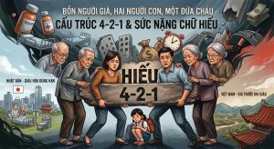 Bốn người già, hai người con, một đứa cháu