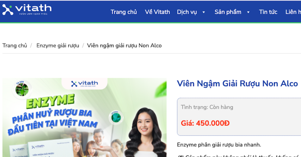 Bộ Y tế yêu cầu kiểm tra quảng cáo viên ngậm giải rượu Non Alco