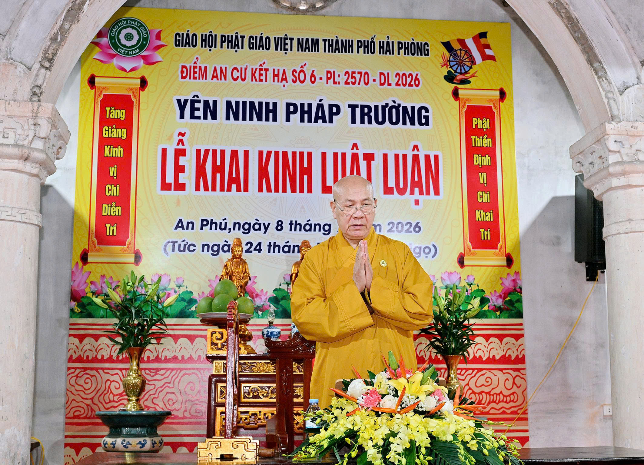 Hải Phòng: Hòa thượng Thích Quảng Tùng sách tấn hành giả an cư tại Trường hạ Yên Ninh Pháp Tràng