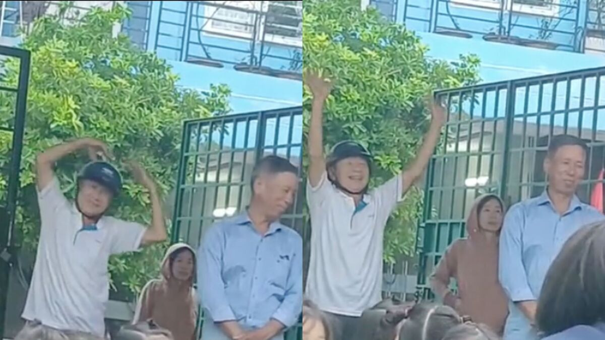 Clip ông múa say sưa để nhắc bài cho cháu trên sân khấu làm dân mạng &amp;apos;tan chảy&amp;apos;