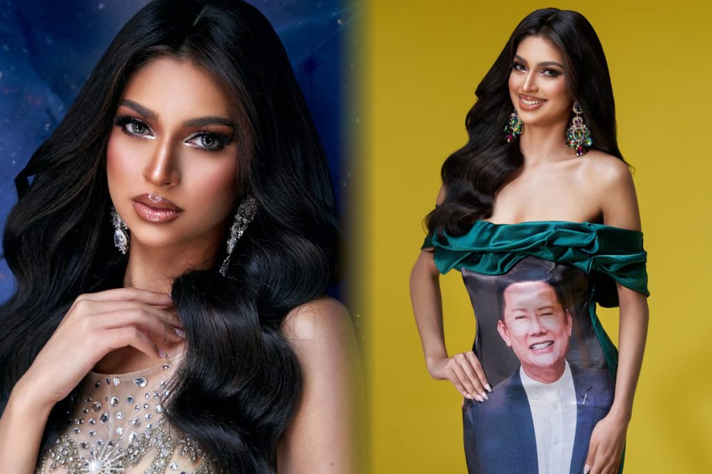 Miss Grand Singapore mặc váy in hình ông Nawat, gây xôn xao trước thềm cuộc thi